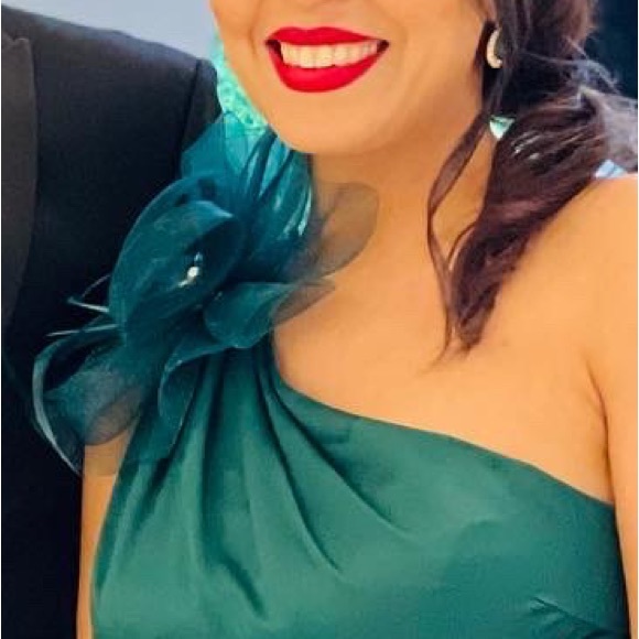 Melanie Lyne gorgeous jade ball gown with a removable brooch - worn once only - Picture 5 of 5